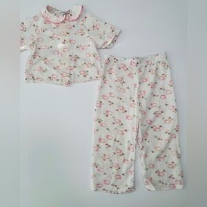 Carters Vintage Girls Snap Pajama Set Size 3